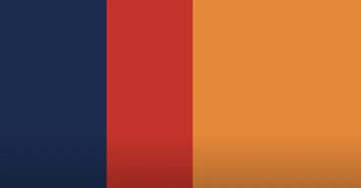 Blue red and orange stripes