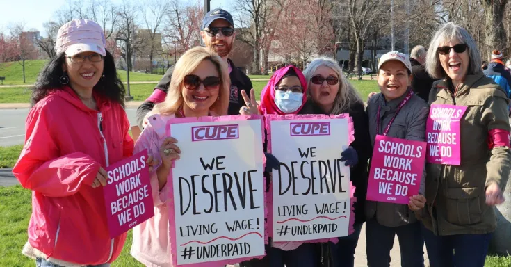 CUPE 5047 education workers on picket line