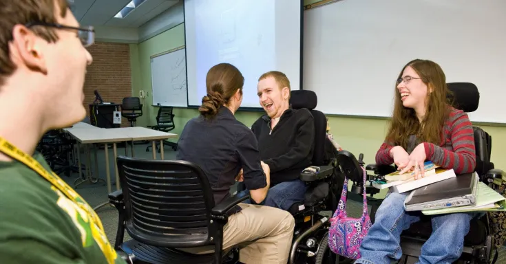 Image of workers with clients with disabilities