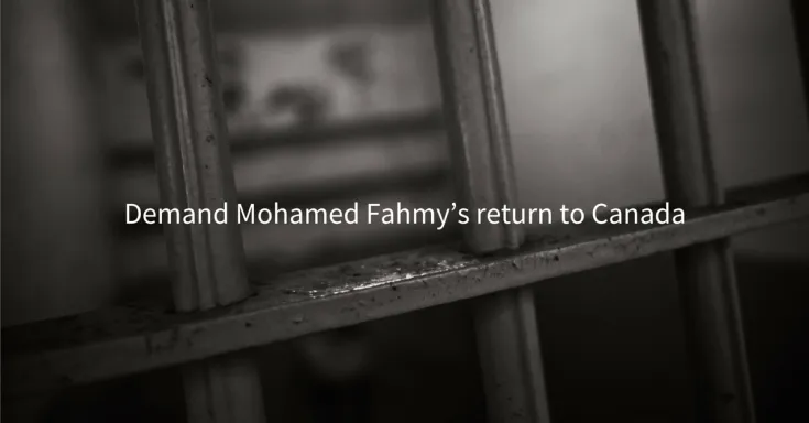 Demand the return of Mohamed Fahmy to Canada