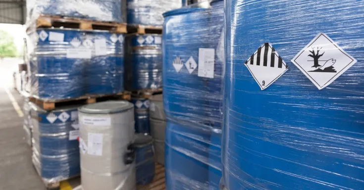 Barrels of toxic materials