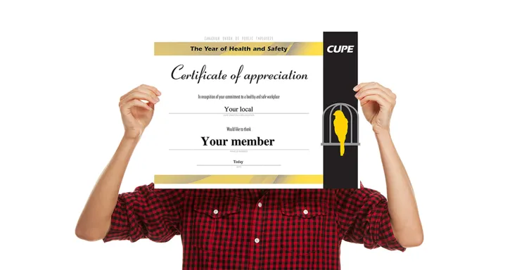 Celebrate health and safety activists in your local with this certificate