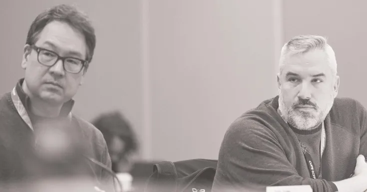 Photo of Troy Winters with a member of the National Health and Safety Committee