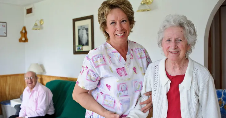 Home care worker and client