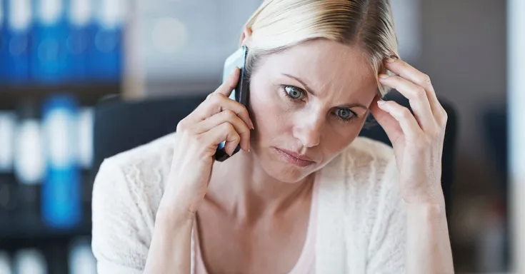 Overworked woman at the office
