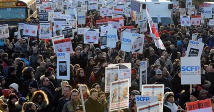 Quebec white collar workers go on rotating strikes