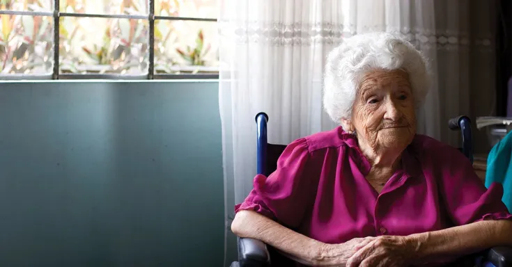 Senior woman in wheelchair