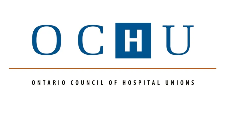 OCHU in block letters, H is in a blue square, Ontario Council of Hospital Unions 