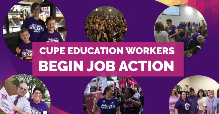 CUPE Education workers in job action