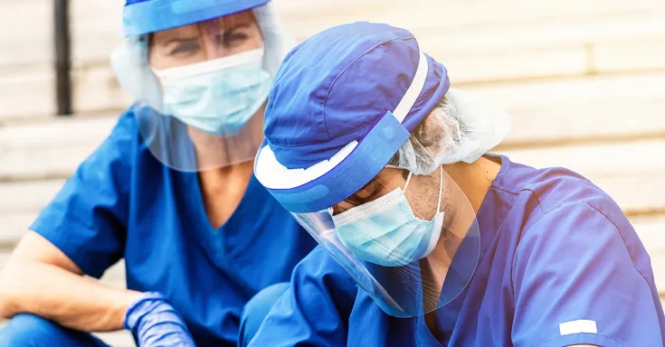 Doctors with face coverings