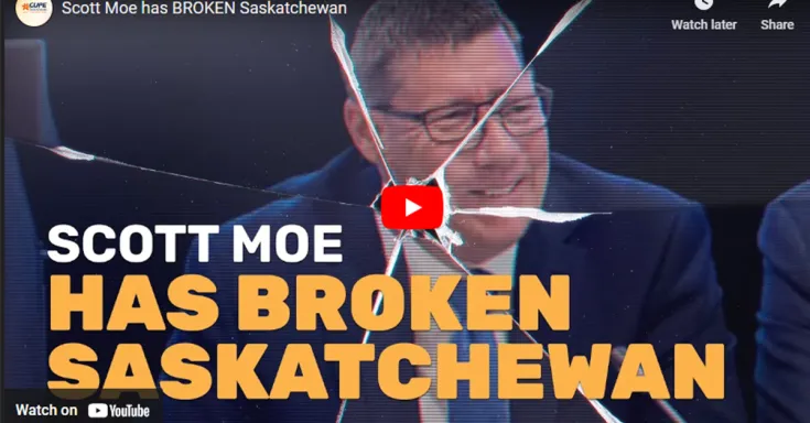 Picture of Scott Moe with text: Scott Moe has broken saskatchewan