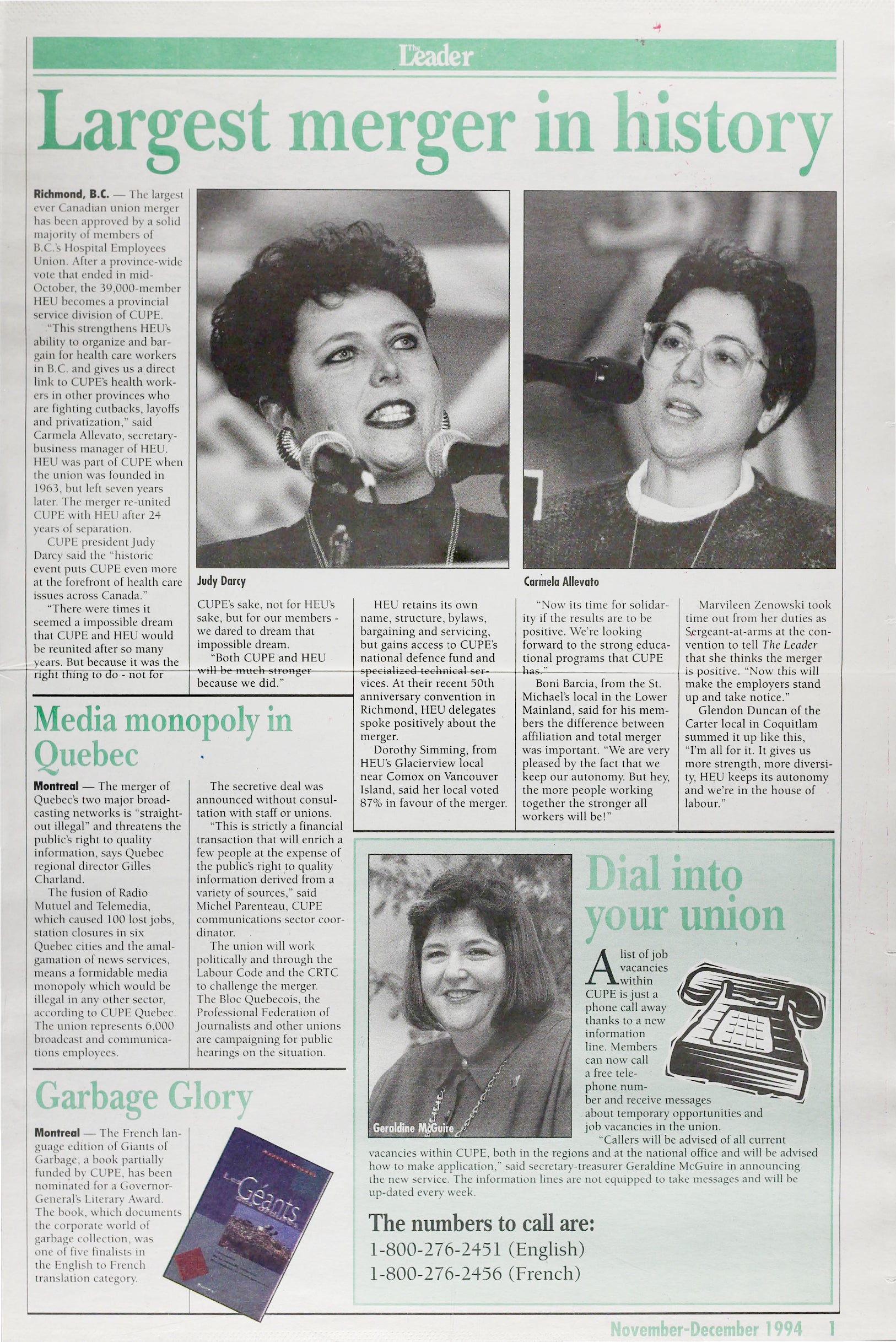 The Leader, CUPE, Nov-Dec 1994, p.2 